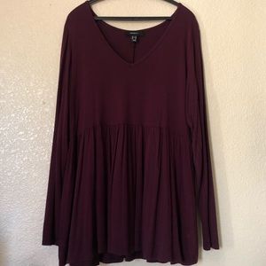 Forever21 2X Peplum Long Sleeve Tee